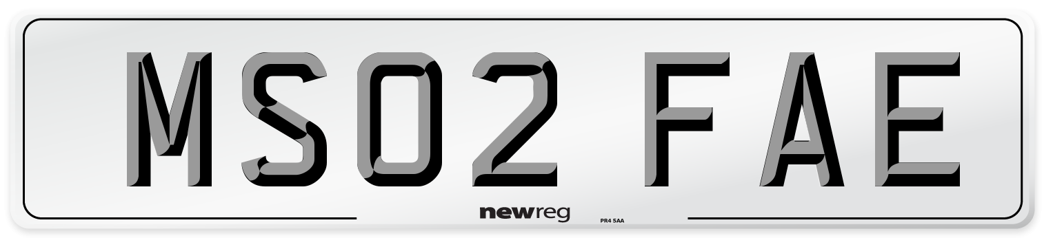 MS02 FAE Number Plate from New Reg